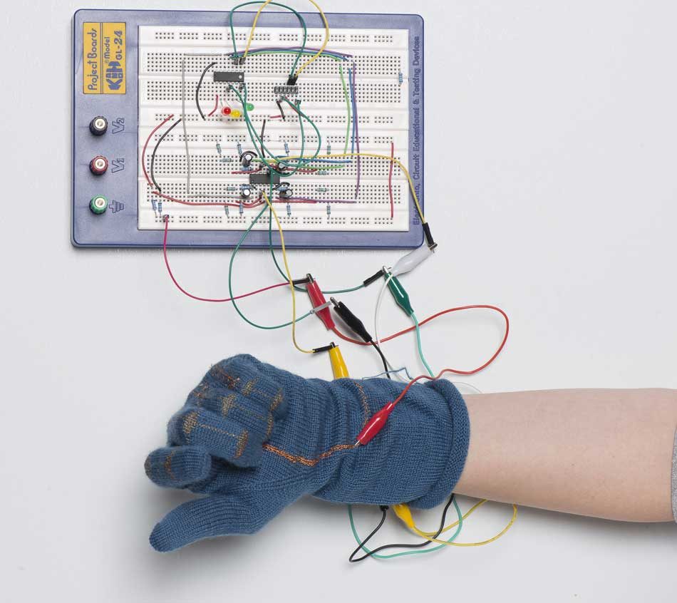 The piezo-electric glove with electronics