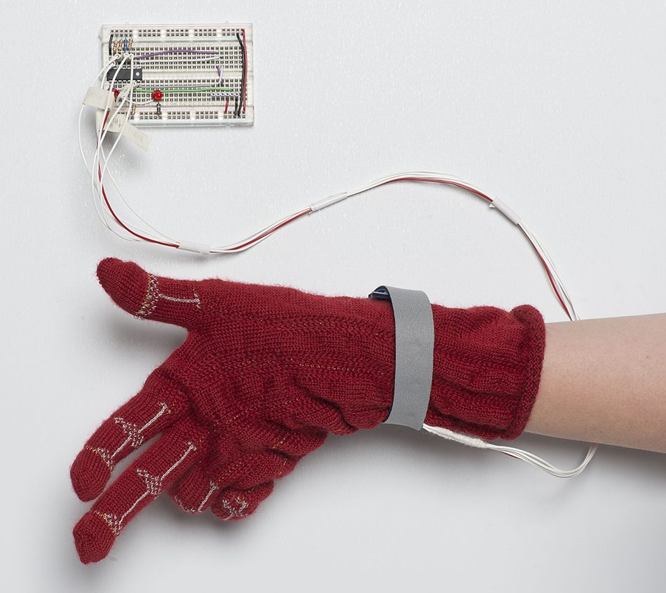 The piezo-resistive glove with electronics